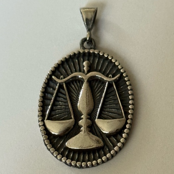 Other - ⚖️ 925 Silver scale pendant for libra september october month horoscope sign